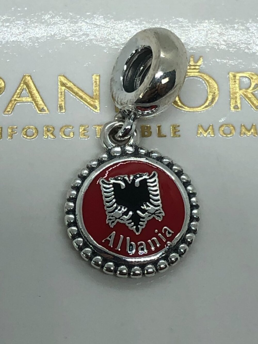 ✨🔥Pandora Albania Flag Charm S925 Silver with box